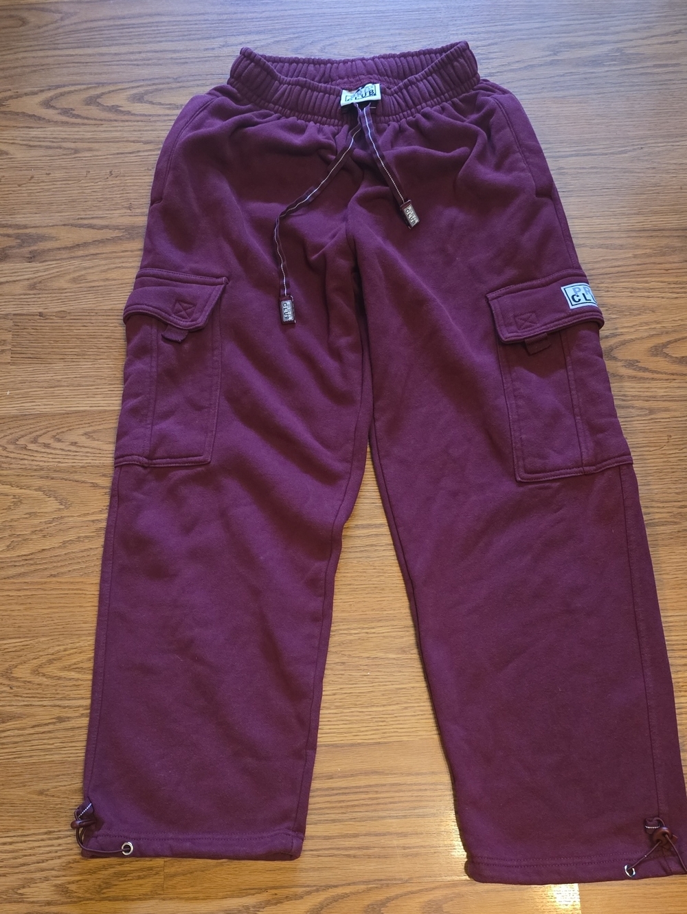 Pro Club Unisec Cargo Sweatpants - Burgundy Size Small